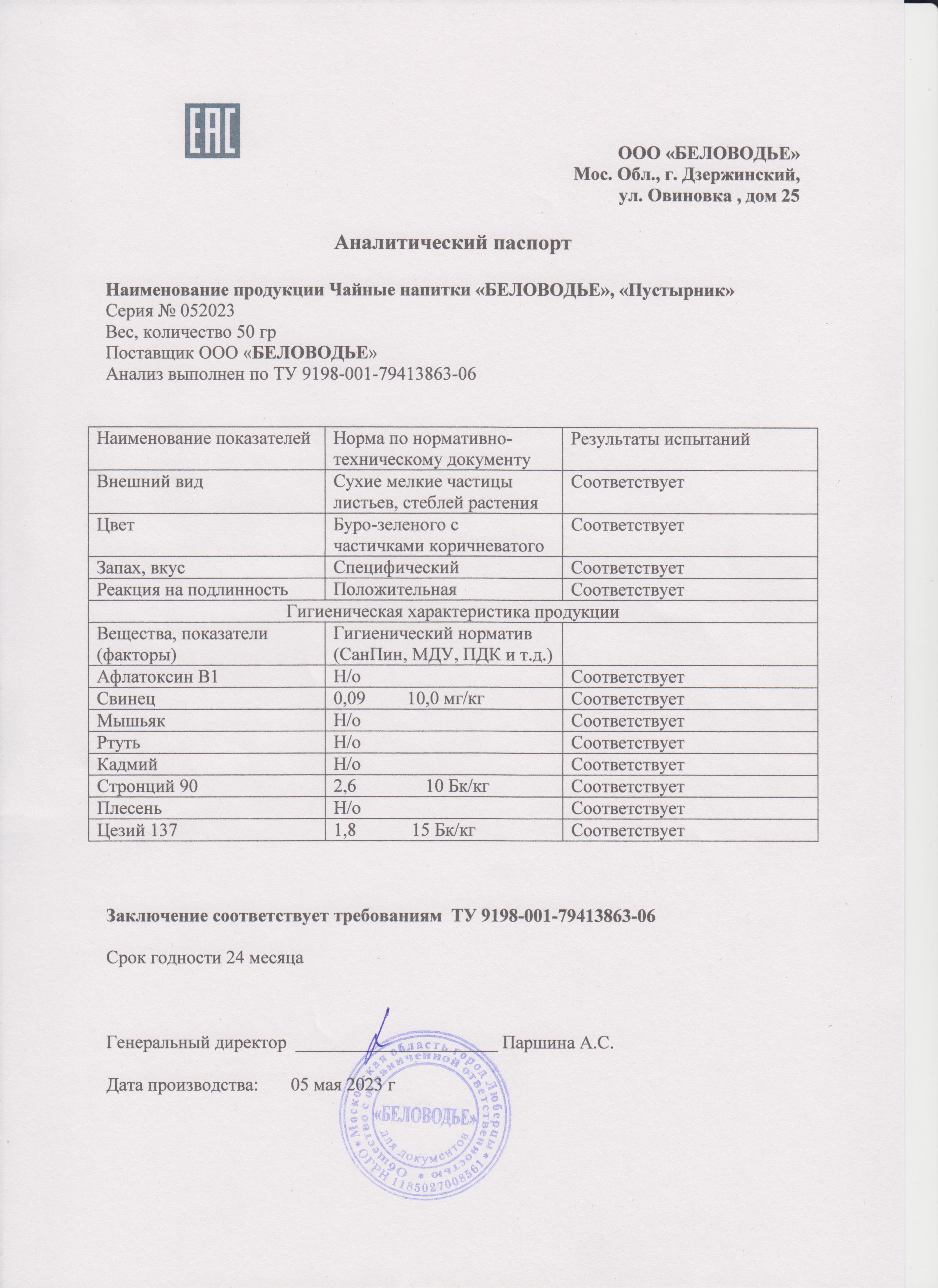 Паспорт №052023